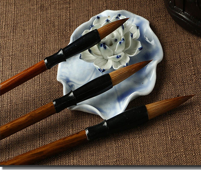 Befiy Chinese Calligraphy Brush, Writing Drawing Watercolor Ink Brushes Hubi Paintingâ€‚Kanji Sumiâ€‚Wolf Bamboo Brushes Set for Professional Beginner (Green) - Image 4